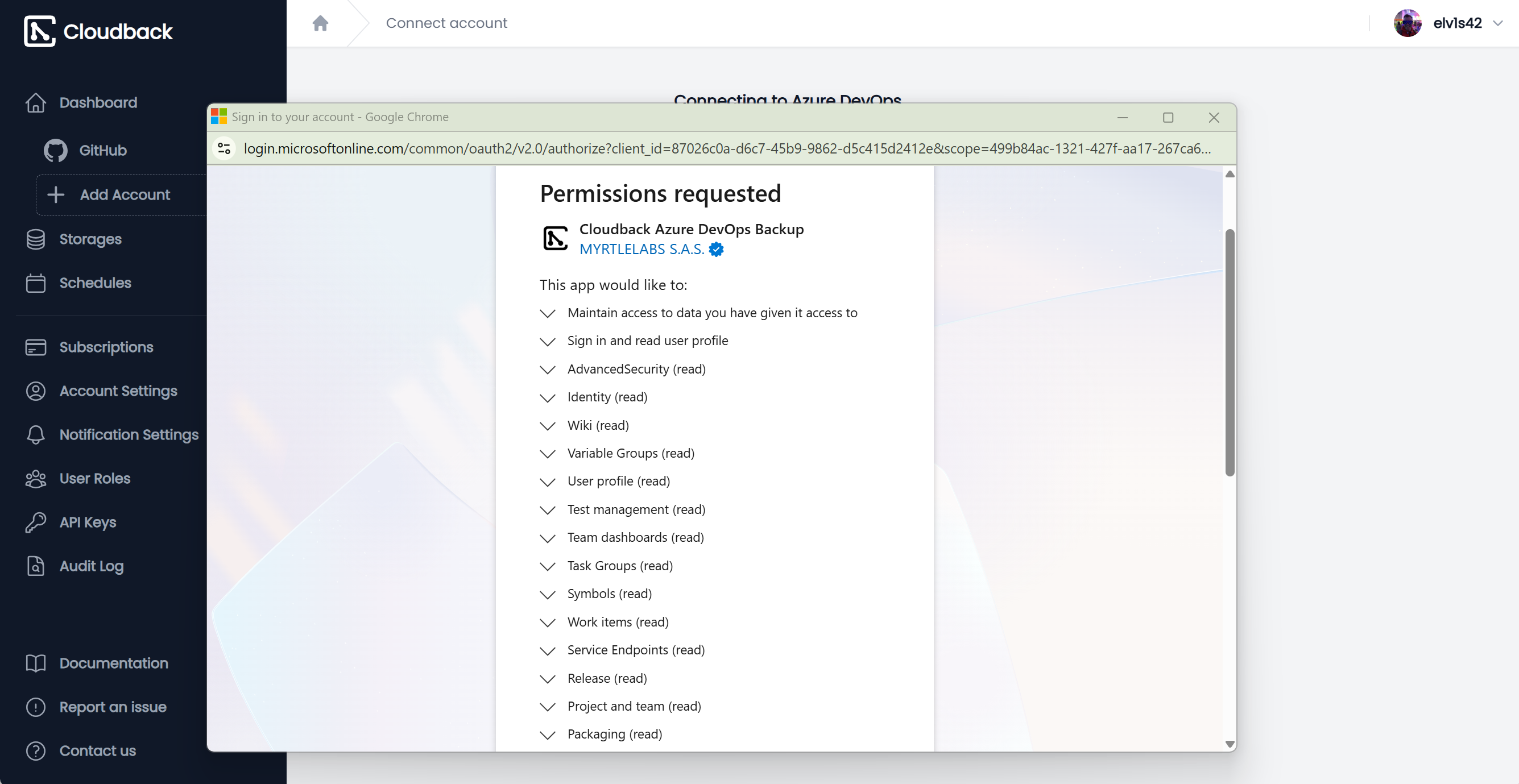 Review required permissions