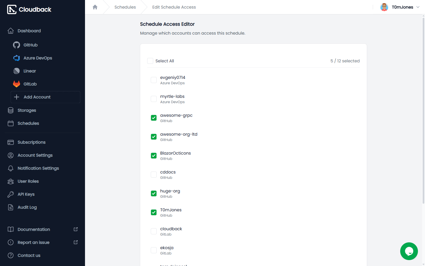 Edit Schedule Access