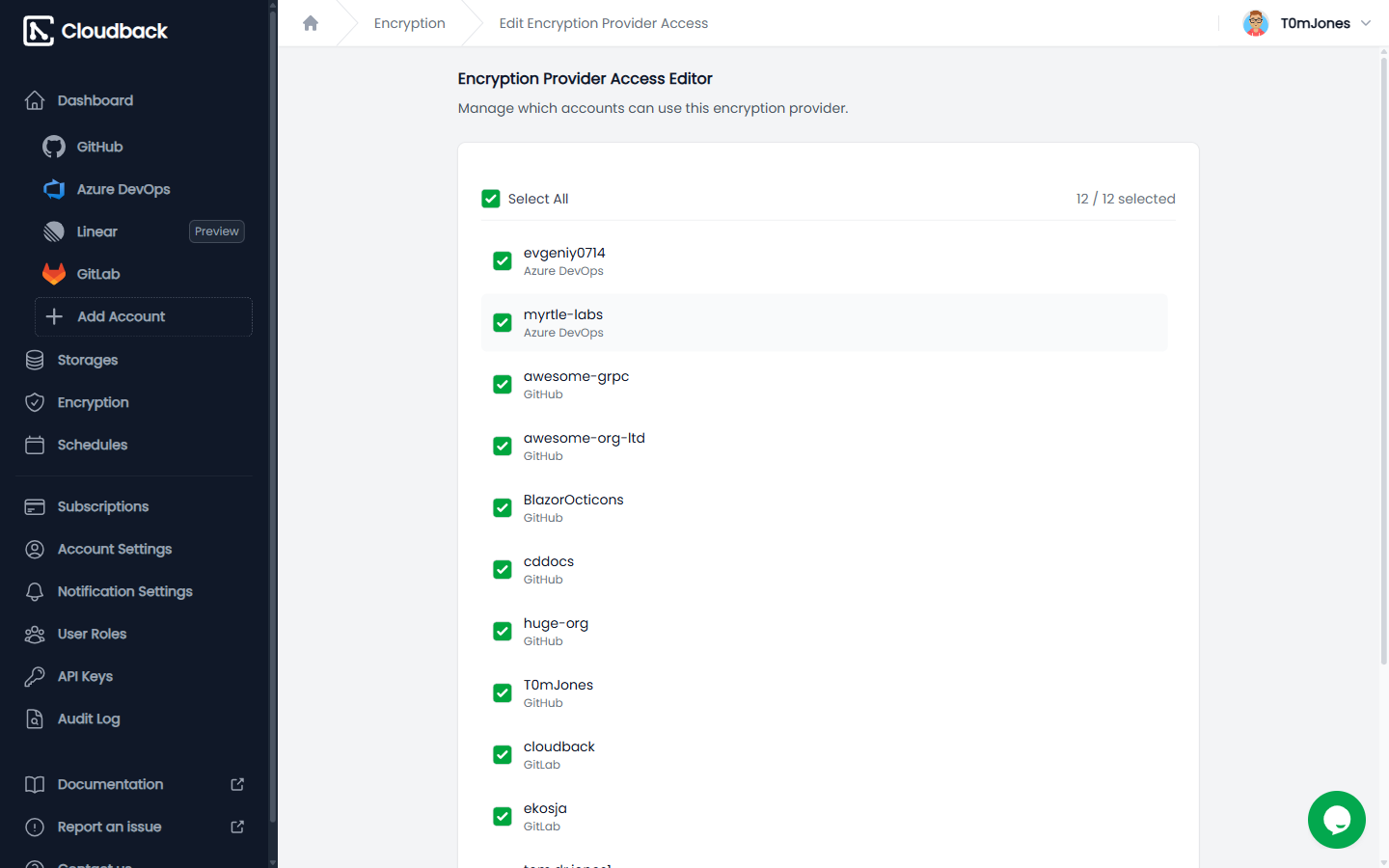 Encryption Provider Access Editor