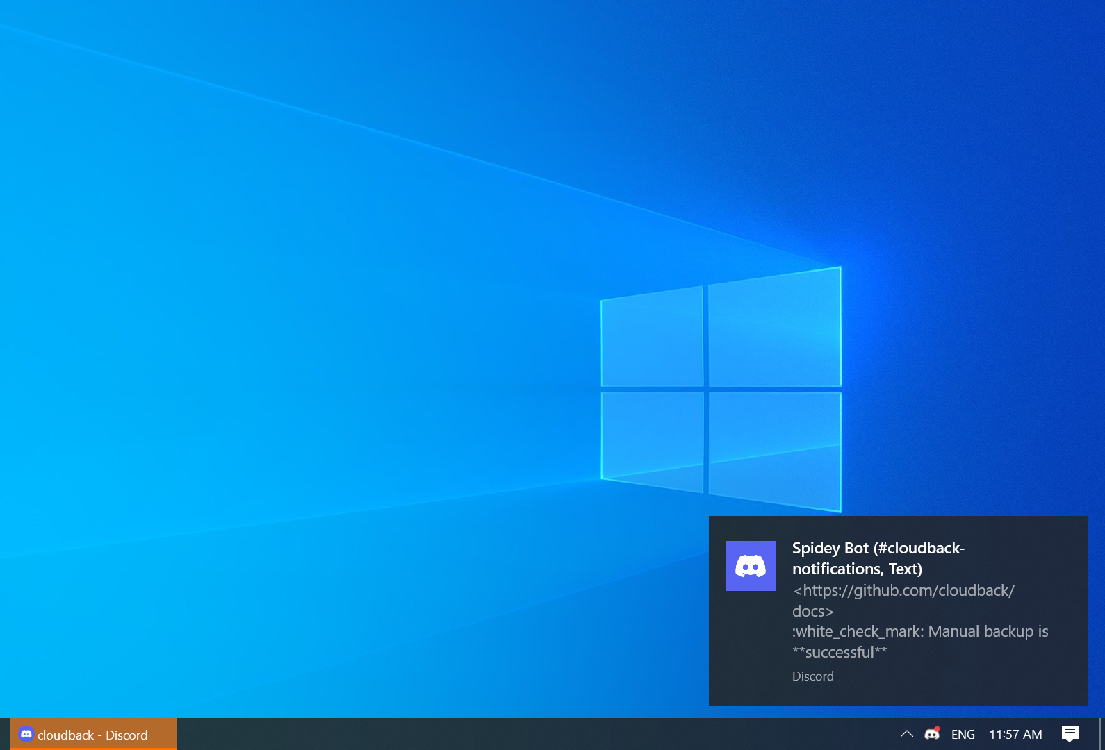 Instant notification example