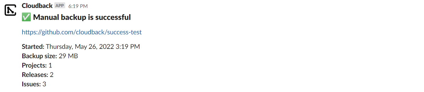 Slack instant notification