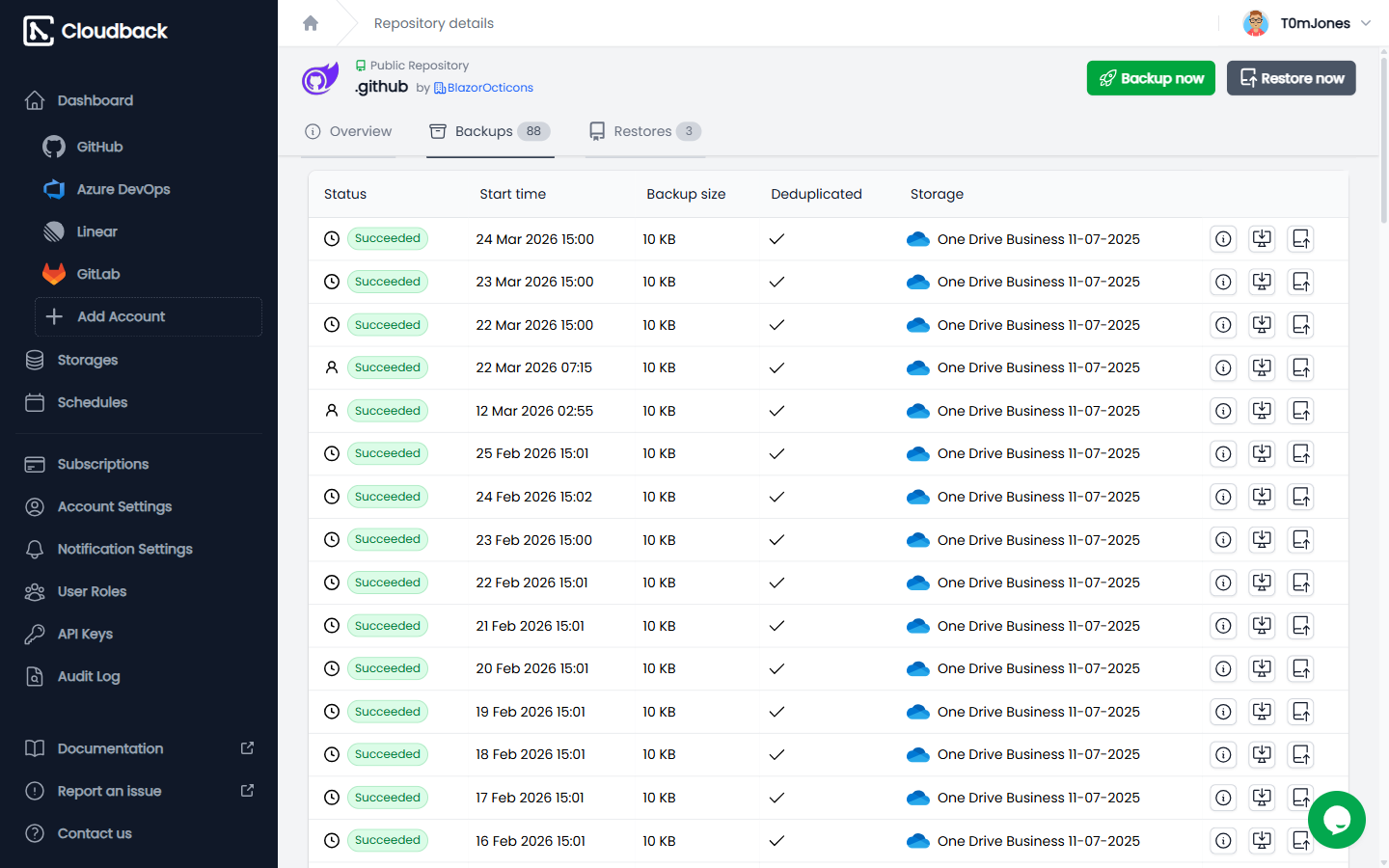 Repository backups