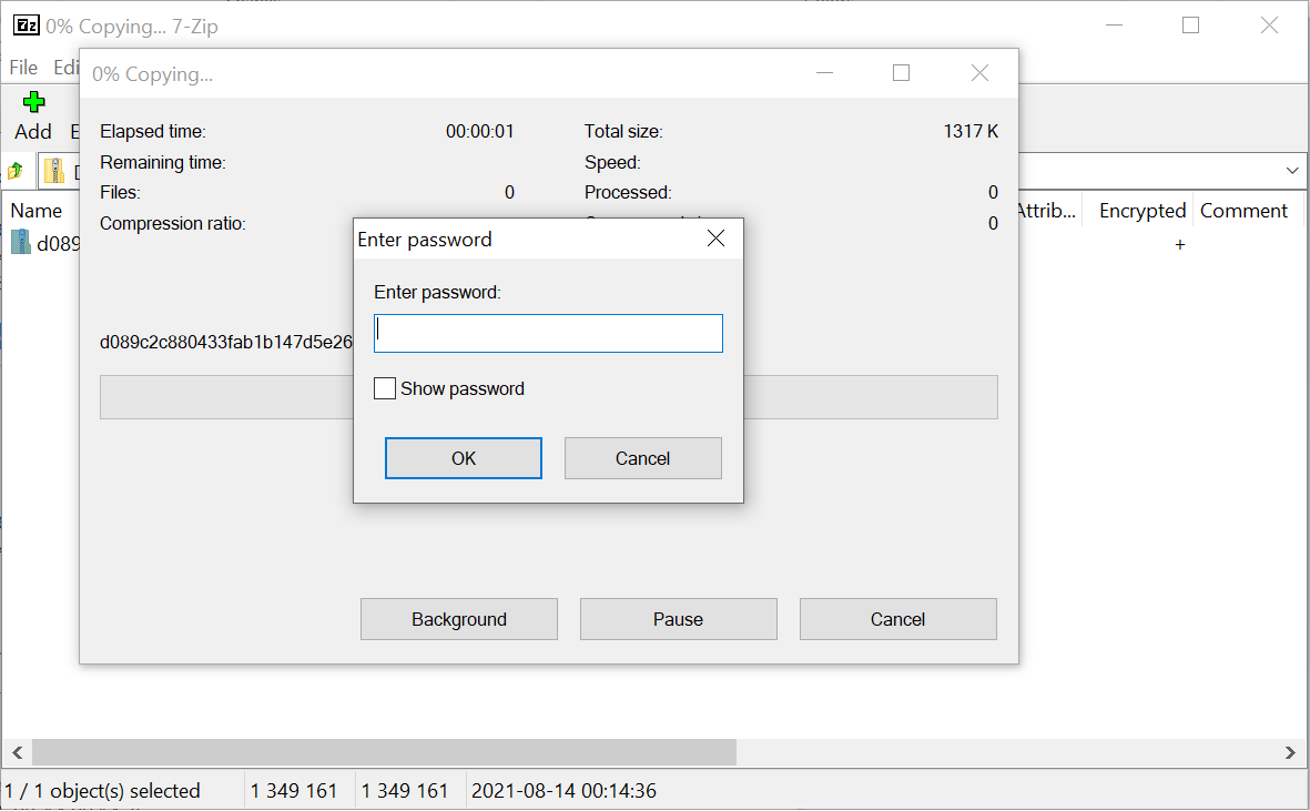 Archive password